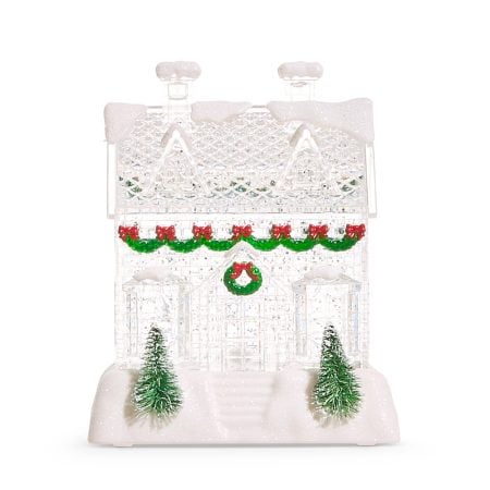 Maison de Noël illuminée avec brillants tourbillonnants, 6''