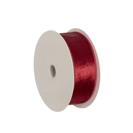 Ruban de Noël bourgogne royal en velours, 30' x 1,5''