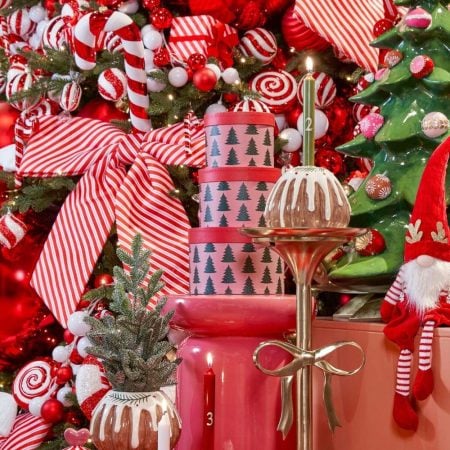 Set of 2 candy cane Christmas ornaments, 15,5'' - Décors Véronneau