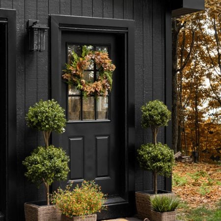 Artificial double boxwood topiary, 54'' - Décors Véronneau