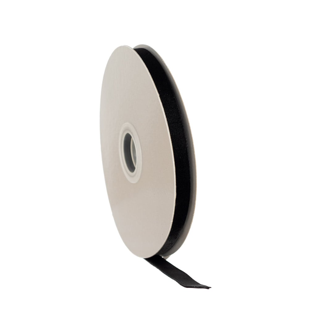 Ruban de Noël mince noir tressé en velours, 30' x 0,5'' - Décors Véronneau