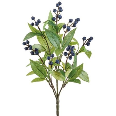 Artificial laurel leaves with blue berries, 15''