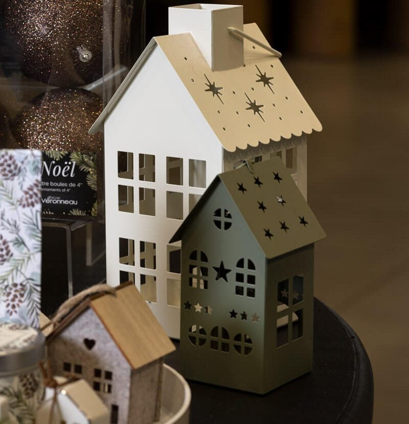 Maisonnettes décoratives lanternes de Noël - Décors Véronneau