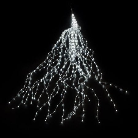 Retombée lumineuse scintillante, 800 lumières DEL, blanc pur, int/ext, 24'