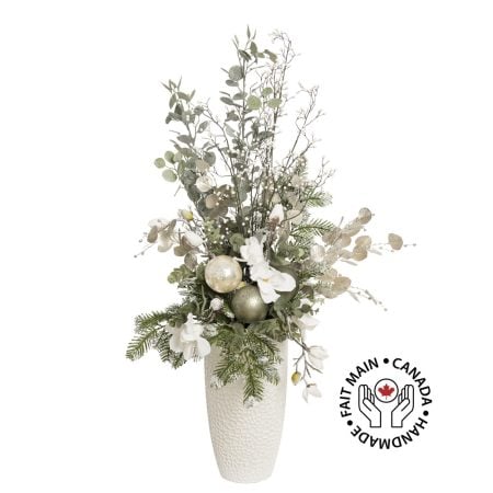 Grande composition de Noël moderne blanche