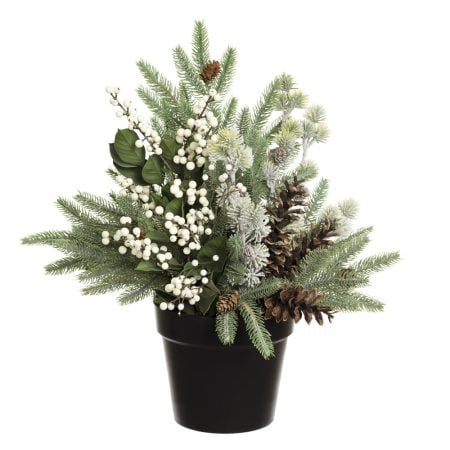 Festive arrangement with white berries