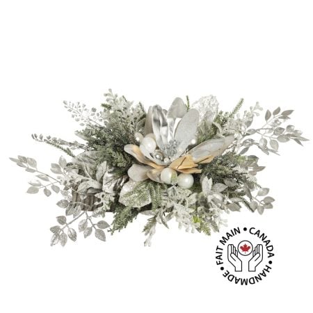 Centre de table de Noël argent métallisé