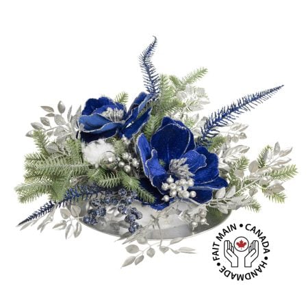 Centre de table de Noël bleu royal