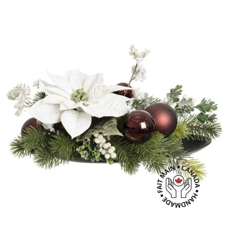 Plateau avec arrangement de Noël bourgogne