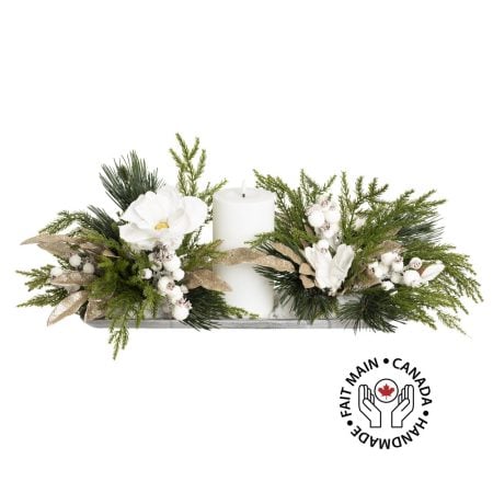 Centre de table avec bougie de Noël