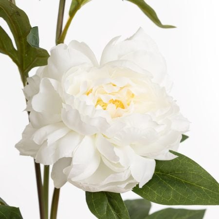 Tige artificielle avec trio de pivoines blanches, 29,5'' - Décors Véronneau