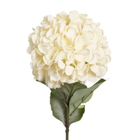 Fleur artificielle hydrangée boule blanche, 29,5''