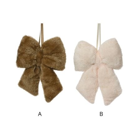 Plush Christmas bow ornament, 6'' - Décors Véronneau