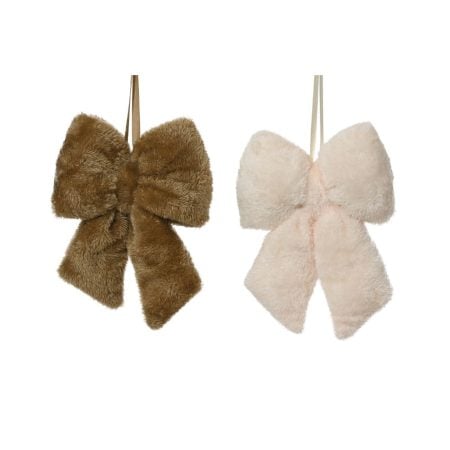 Plush Christmas bow ornament, 6''