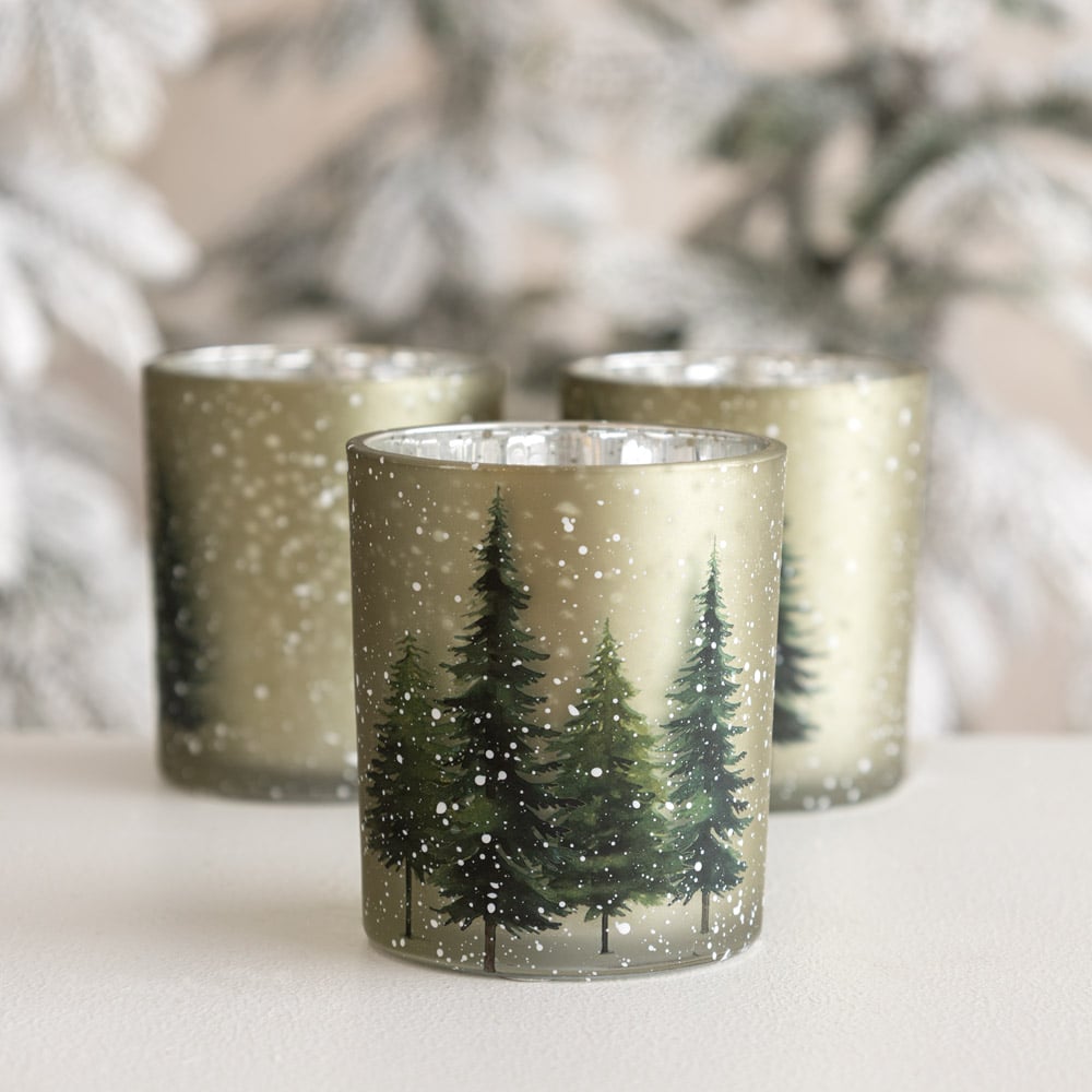 Candle holder with forest print - Décors Véronneau