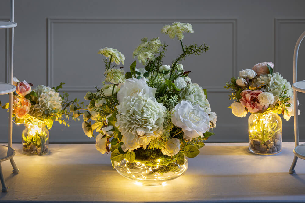 Illuminated wedding centerpieces - Décors Véronneau