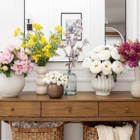 Branche de lilas mauve foncé artificiel en fleurs, 27'' - Décors Véronneau