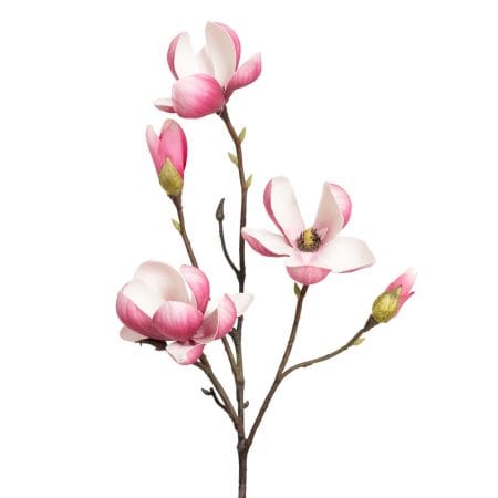 Pink and white artificial magnolia flower, 29''