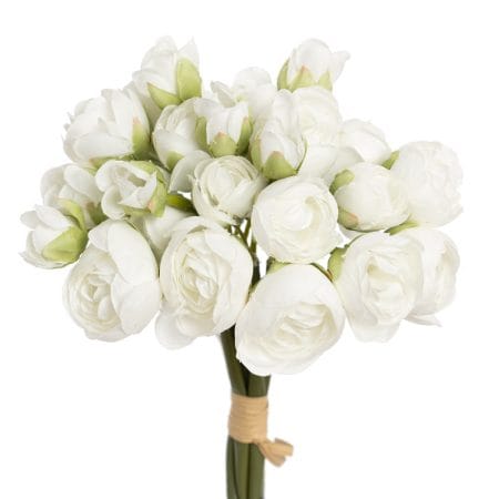 Artificial small white rose bouquet, 11''