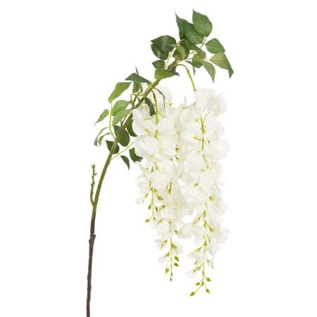Artificial white wisteria branch, 57''