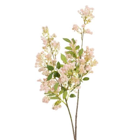 Tige de petites fleurs artificielles roses, 43''
