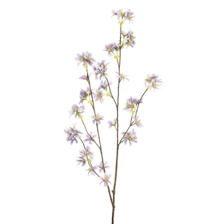 Branche de fleurs printanières lavande artificielles, 44''