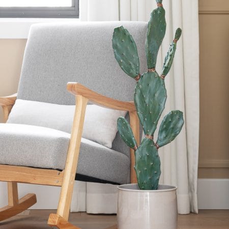 Artificial green-grey bunny ear cactus, 38'' - Décors Véronneau