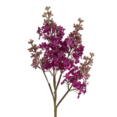 Branche de lilas mauve foncé artificiel en fleurs, 27''