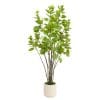 Arbre artificiel smoke tree en pot crème - Décors Véronneau