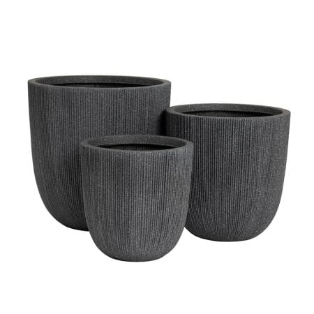 Cache-pot extérieur évasé noir en polypropylène