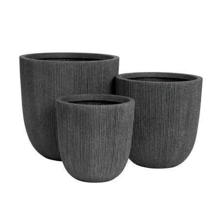 Black flared outdoor polypropylene planter