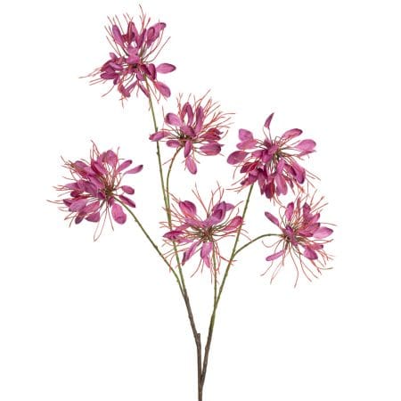 Fleur artificielle de chrysanthème araignée rose, 46,5''
