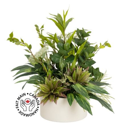 Composition de plantes artificielles en pot moderne