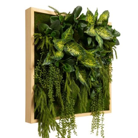 Grand mur végétal artificiel de feuillage vert mixte, 24 x 24'' - Décors Véronneau