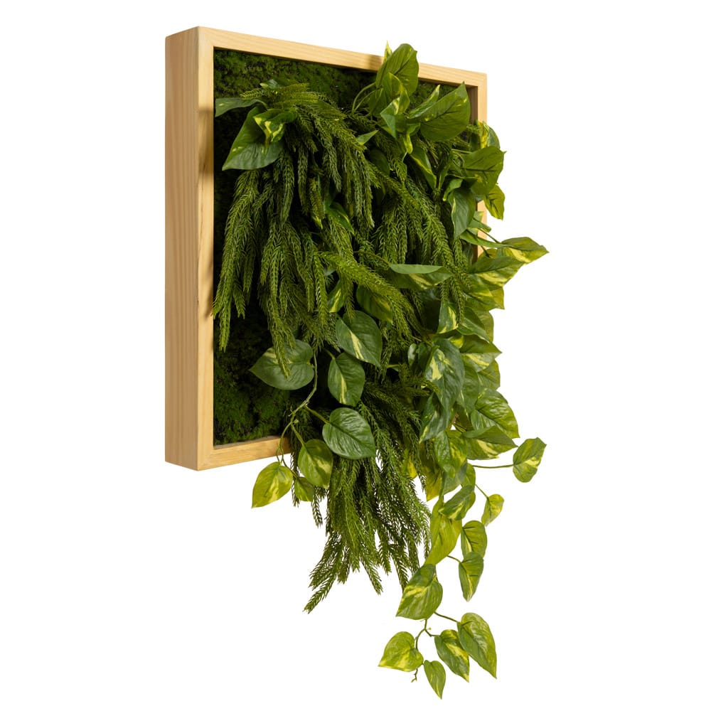 Petit mur végétal artificiel de feuillage vert mixte, 18 x 18'' – Image 2 - Décors Véronneau