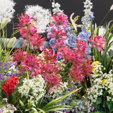 Fleur artificielle de chrysanthème araignée rose, 46,5'' - Décors Véronneau