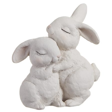 Statuette de lapins blancs entrelacés, 7''