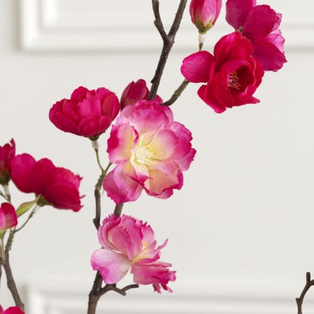 Branche de fleurs de cerisier rose fuchsia artificiel, 48'' - Décors Véronneau