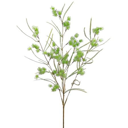 Bouquet artificiel de mini fleurs pompons vertes, 29''