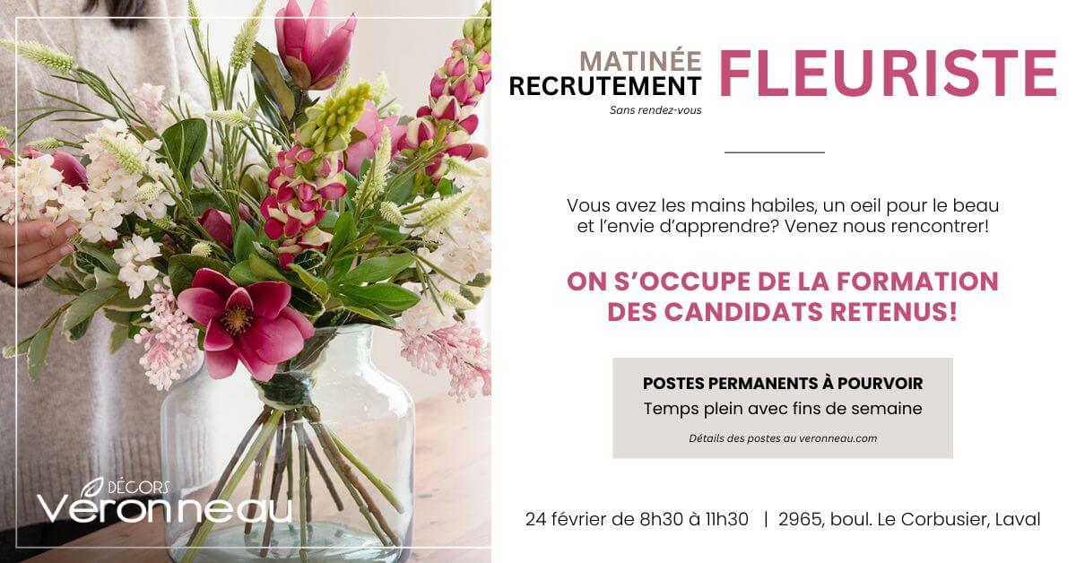 Recrutement de fleuristes - Décors Véronneau