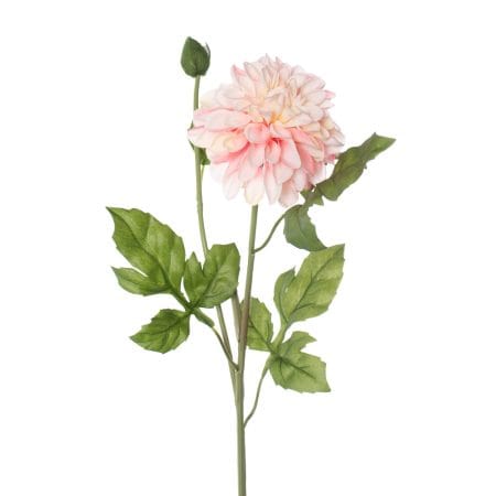 Fleur artificielle de dahlia rose et crème, 24''