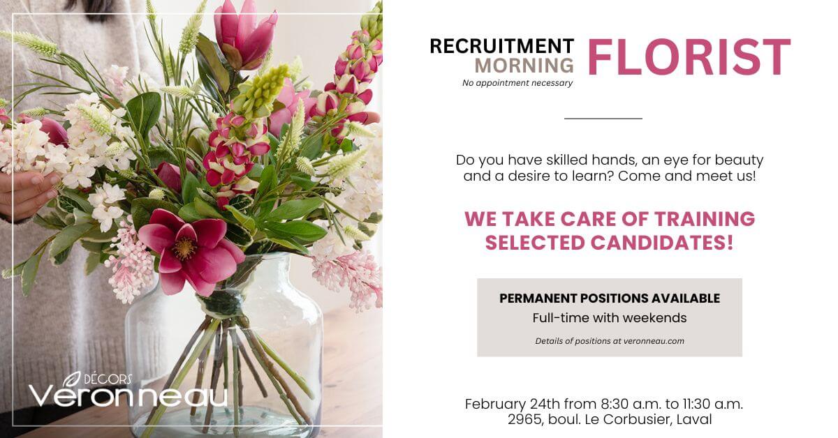 Recruitment morning florist - Décors Véronneau