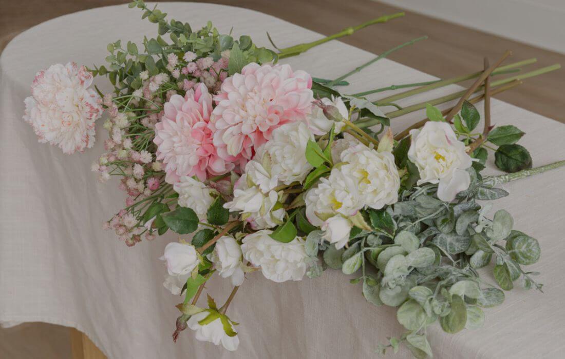Tiges de fleurs artificielles pour composer un bouquet lié - Décors Véronneau