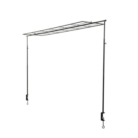 Black metal over-the-table decorating stand, 71 x 98,5''