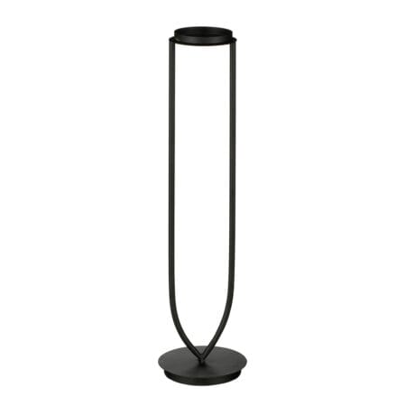 Modern black metal candle holder, 22,5 x 6''