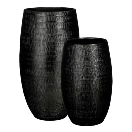 Vase intérieur noir en terre cuite fait main