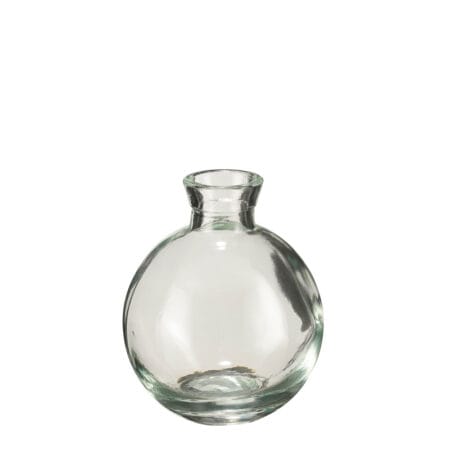 Round glass bud flower vase, 3,5 x 3''