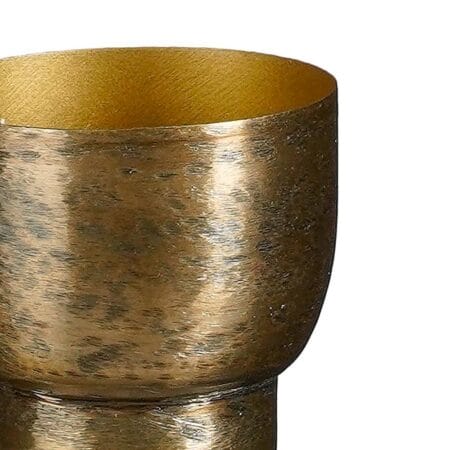 Mini pot rond doré antique en fer fait main, 2,5'' - Décors Véronneau