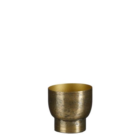 Mini pot rond doré antique en fer fait main, 2,5''