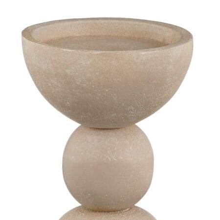 Beige white wash aluminum candle holder, 9 x 4,5'' - Décors Véronneau